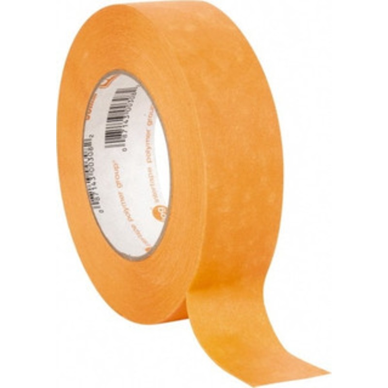 Intertape 1-1/2 Wide x 180 ft. Long x 7.3 mil Orange Paper Masking Tape Rubber Adhesive, 23 Lb/In Tensile Strength, Series Orange Mask OM3655 - 62473087