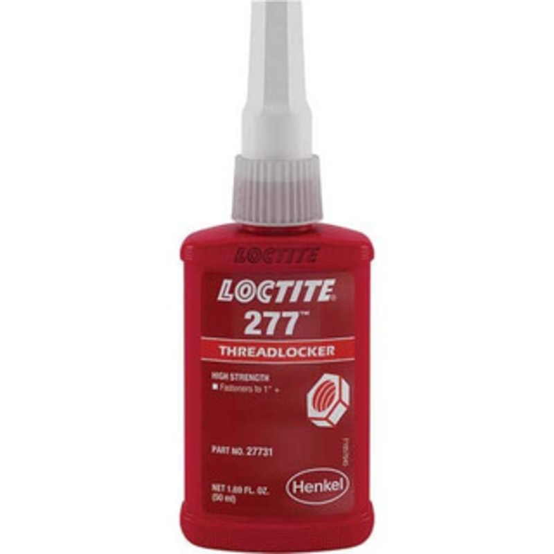 Loctite 50 mL Bottle, Red, High Strength Liquid Threadlocker Series 277, 24 hr Full Cure Time, Hand Tool, Heat Removal 88448 - 97151302