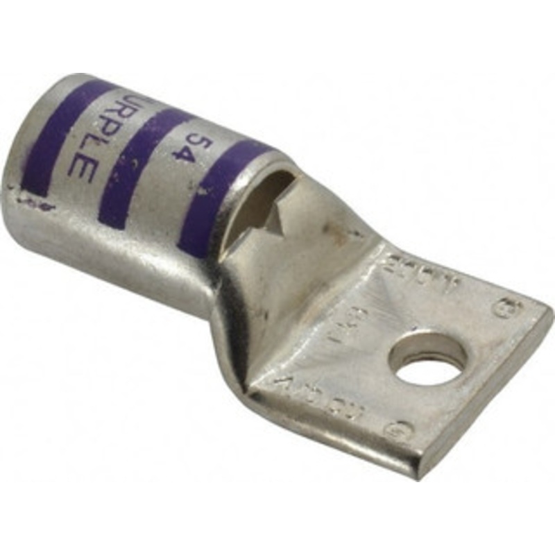 Thomas & Betts 4/0 AWG Noninsulated Compression Connection Rectangle Ring Terminal 1/4 Stud, 1.9 OAL x 1.03 Wide, Tin Plated Copper Contact 54167 - 54056825