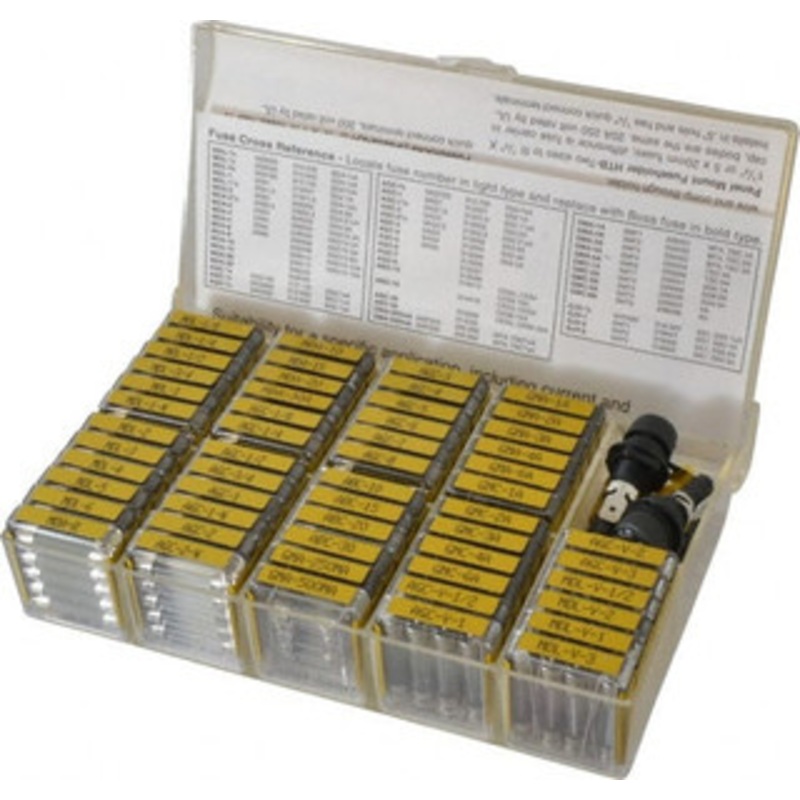 Bussmann H, K Class, 20 Amp, Fuse Service Kit Includes 2 Fuse Clips, 270 Assorted Fuses, 3 Fuse Holders, Fuse Block NO. 270 - 92129170