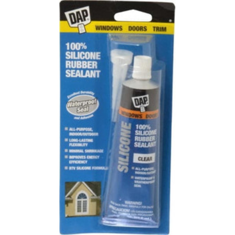 DAP 2.8 oz Tube Clear RTV Silicone Joint Sealant -40 to 400F Operating Temp, 10 to 20 min Tack Free Dry Time, 24 hr Full Cure Time 7079800753 - 00230284