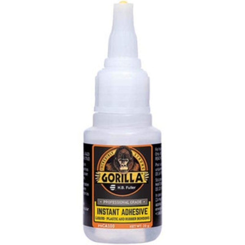 Gorilla Pro 20 g Squeeze Bottle Clear Instant Adhesive Series CA100, 2 to 20 Sec Fixture Time, 24 hr Full Cure Time, Bonds to Plastic & Rubber CA100 - 13787064
