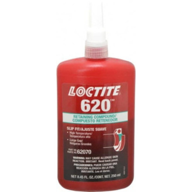 Loctite 250 mL Bottle, Green, Medium Strength Liquid Retaining Compound Series 620, 24 hr Full Cure Time, Heat Removal 135515 - 97621437