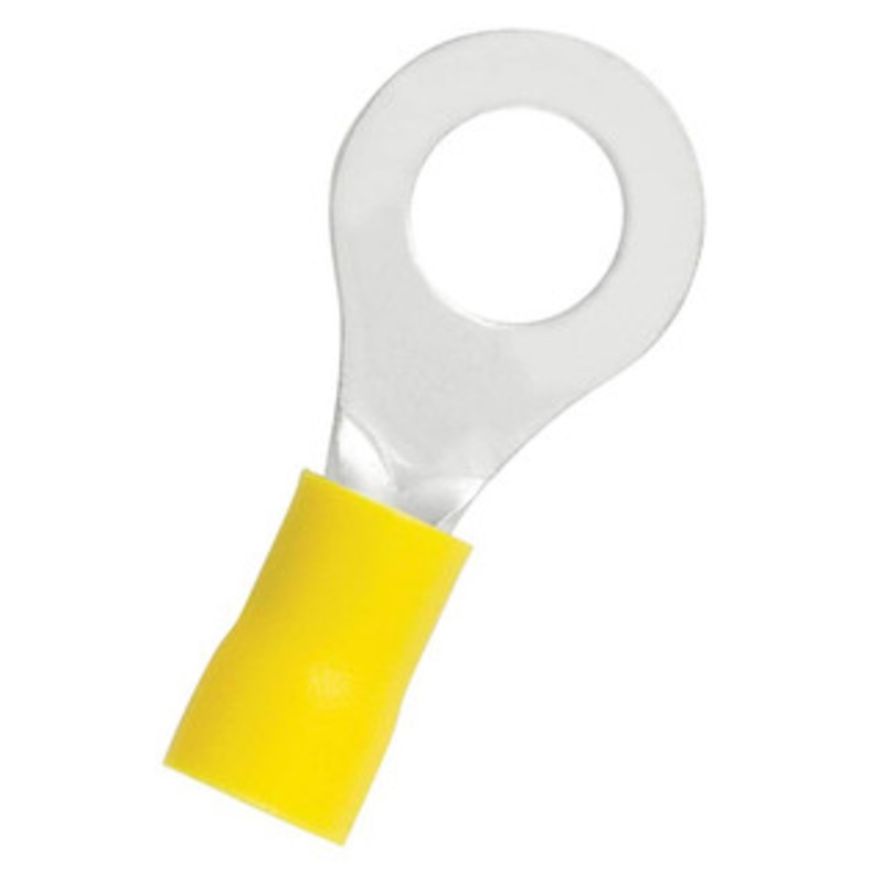 Value Collection Ring Terminals, Terminal Type: Circular, Insulation Type: Partially Insulated, Connection Type: Crimp, Compatible Wire Size (AWG): 12-10, Compatible Wire Size (sq mm): 4.0-6.0 (mm), Stud Size (mm): 8.40 RV5-8 - 14737001