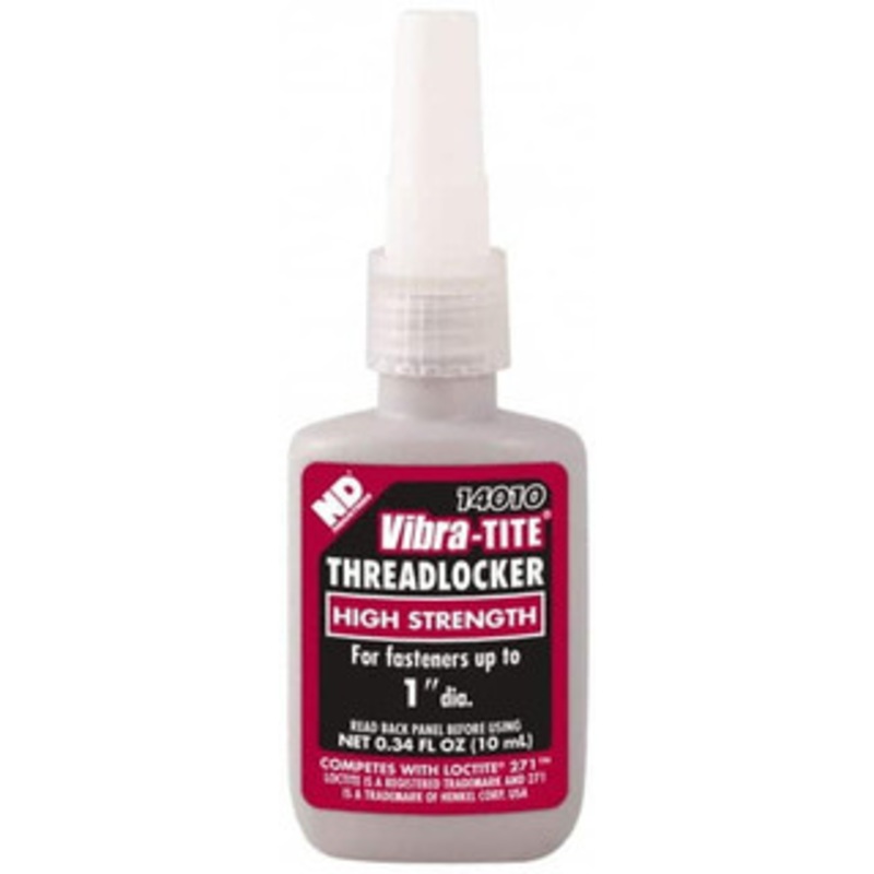 Vibra-Tite 10 mL Bottle, Red, High Strength Liquid Threadlocker Series 140, 24 hr Full Cure Time, Hand Tool, Heat Removal 14010 - 04001202