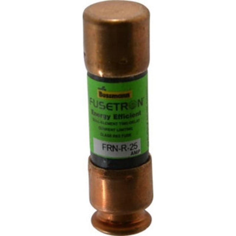 Bussmann 125 VDC, 250 VAC, 25 Amp, Time Delay General Purpose Fuse Fuse Holder Mount, 50.8mm OAL, 20 at DC, 200 (RMS) kA Rating, 9/16 Diam FRN-R-25 - 75784942