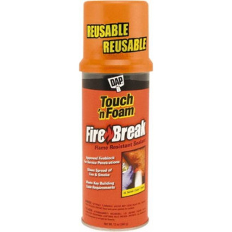 DAP 12 oz Aerosol Orange Polyurethane Fire Barrier Foam 10 to 25 min Tack Free Dry Time, 4 hr Full Cure Time 7565010012 - 46023370