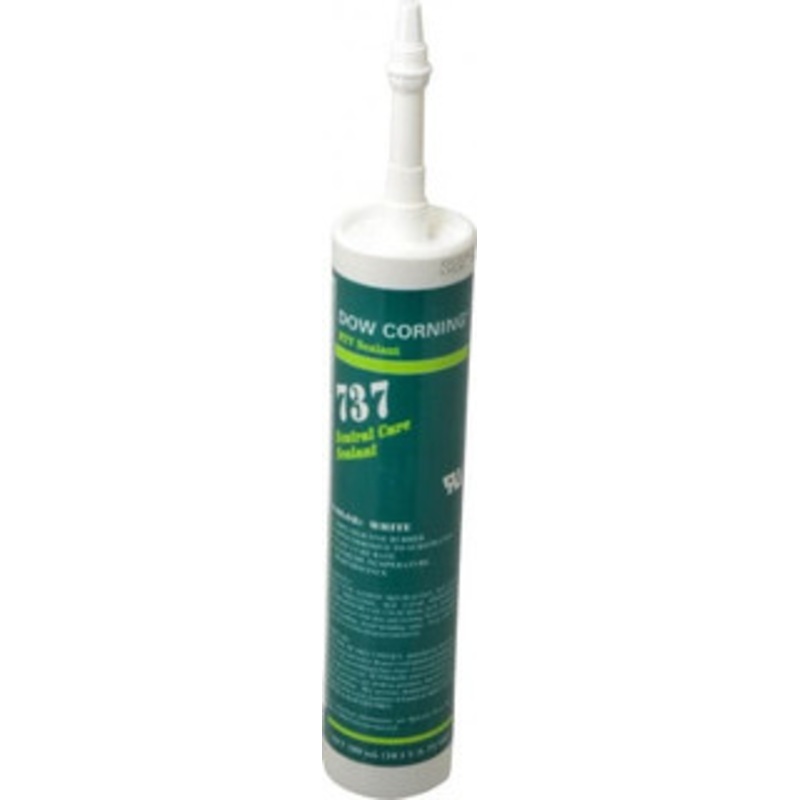 Dow Corning 10.1 oz Cartridge White RTV Silicone Joint Sealant -85 to 350F Operating Temp, 14 min Tack Free Dry Time, 24 hr Full Cure Time, Series 737 4100011 - 00231944