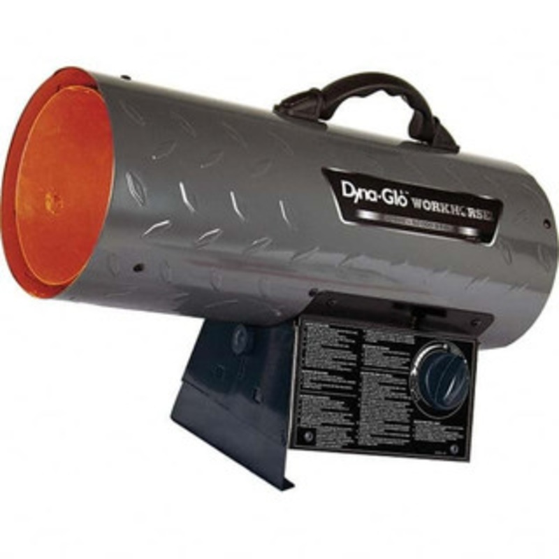 Dyna-Glo Fuel Forced Air Heaters, Type: Portable Propane Forced-Air Heaters, Fuel Type: Propane, Maximum BTU Rating: 60000, Maximum Heating Area (Sq. Ft.): 1,350 (Feet), Fuel Capacity: 20-100 Lbs., Minimum BTU Rating: 30,000 LPFA60WH - 99892515