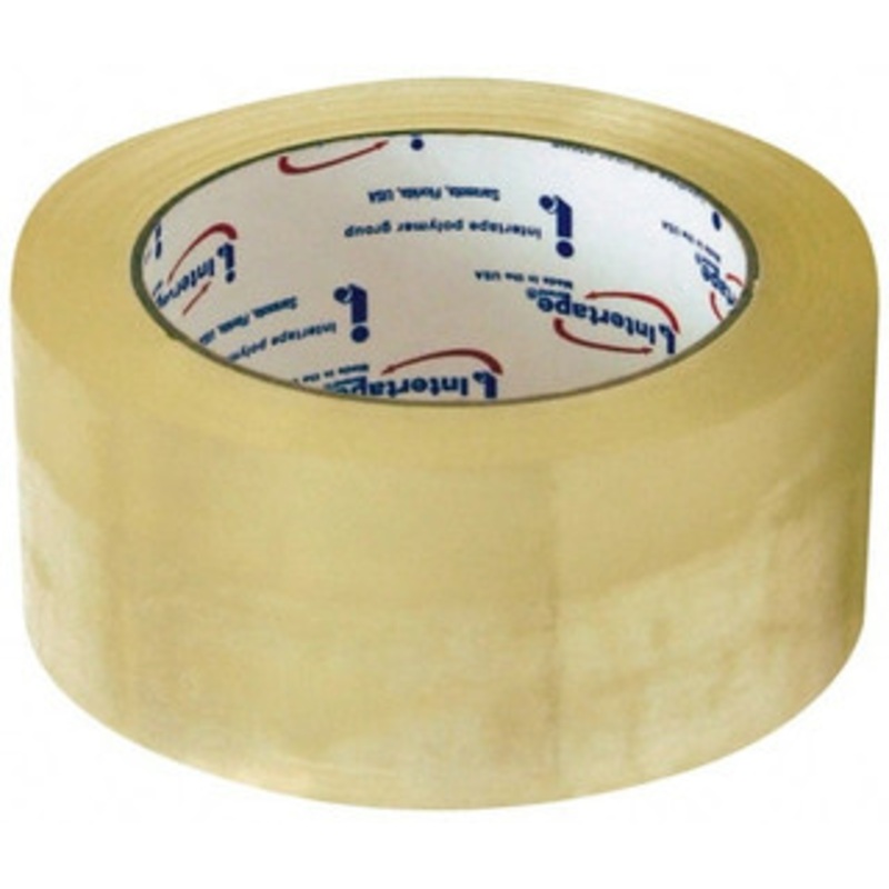 Intertape 2 x 55 Yd Clear Acrylic Adhesive Sealing Tape Polypropylene Film Backing, 2.1 mil Thick, 27 Lb Tensile Strength, Series 400 G8175 - 74405580