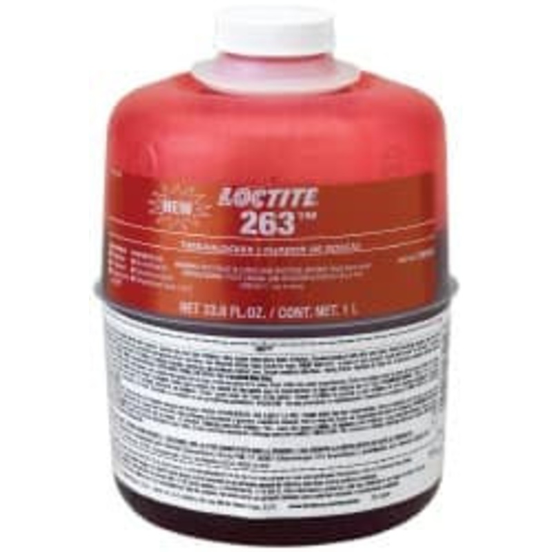 Loctite 1,000 mL Bottle, Red, High Strength Liquid Threadlocker Series 263, 24 Hour Full Cure Time, Hand Tool, Heat Removal 1330334 - 59488577