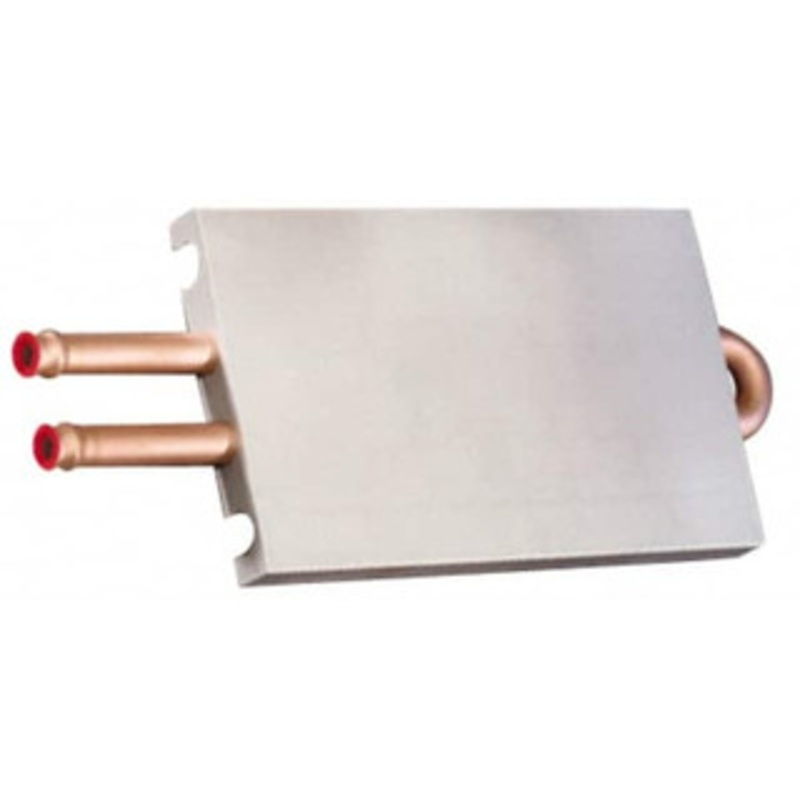 Lytron 6 Long x 3-1/2 High, Beaded Connection Copper Tube Cold Plate 3/8 OD Tube, 2-Pass Fluid Path, Water Cooling, 1/2 Thick CP10G02 - 07440506