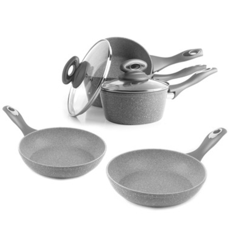 Marblestone 5 Piece Frying Pan & Saucepan Set