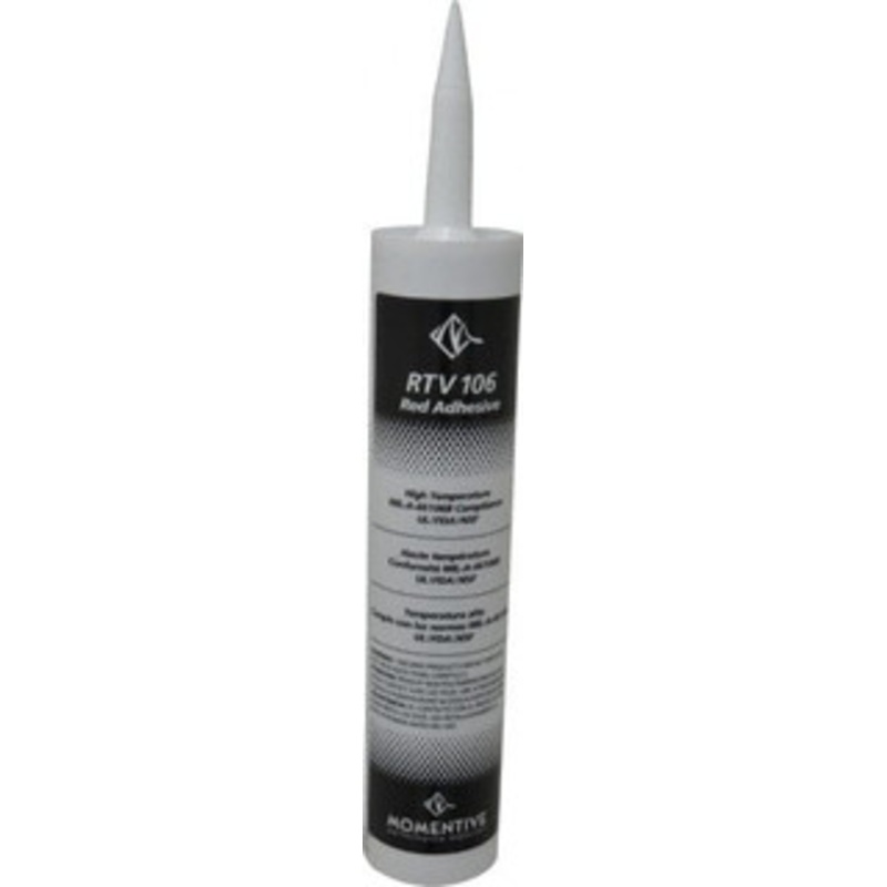 Momentive Performance Materials 10 oz Cartridge Red RTV Silicone Joint Sealant 500F Max Operating Temp, 20 min Tack Free Dry Time, 24 hr Full Cure Time, Series RTV100 RTV106 12C - 06904742