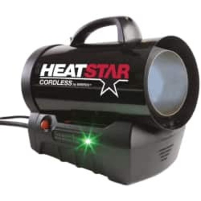Mr. Heater 35,000 BTU Rating, Cordless Forced Air Heater 800 Sq Ft Max Heating Area, 20-100 Lb Capacity, Fuel with Propane HS35CLP - 63460398