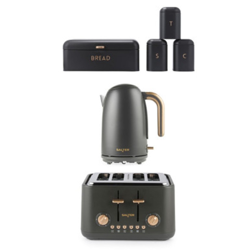 Pebble Kettle, Toaster & Countertop Set - Charcoal