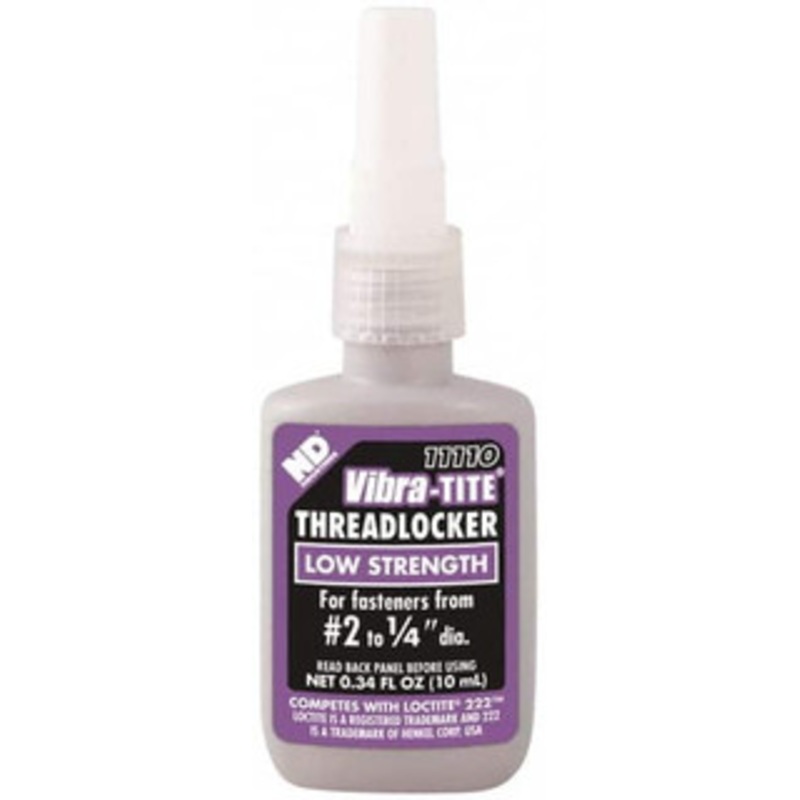 Vibra-Tite 10 mL Bottle, Purple, Low Strength Liquid Threadlocker Series 111, 24 hr Full Cure Time, Hand Tool Removal 11110 - 04001145