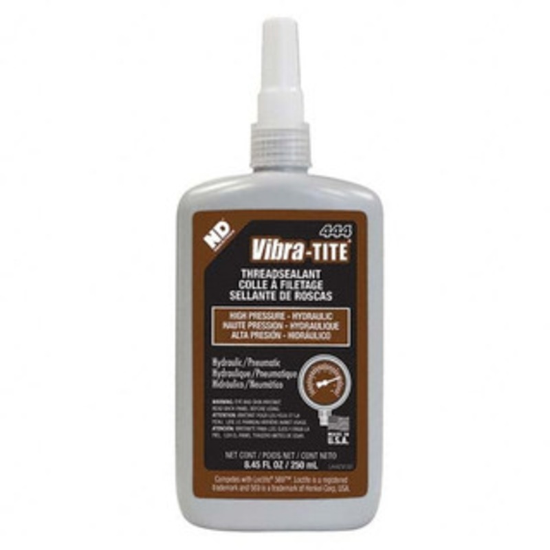 Vibra-Tite 250 mL Bottle, Brown, Hydraulic - High Pressure Thread Sealant Series 444, 24 hr Full Cure Time, Hand Tool Removal 44425 - 43820828