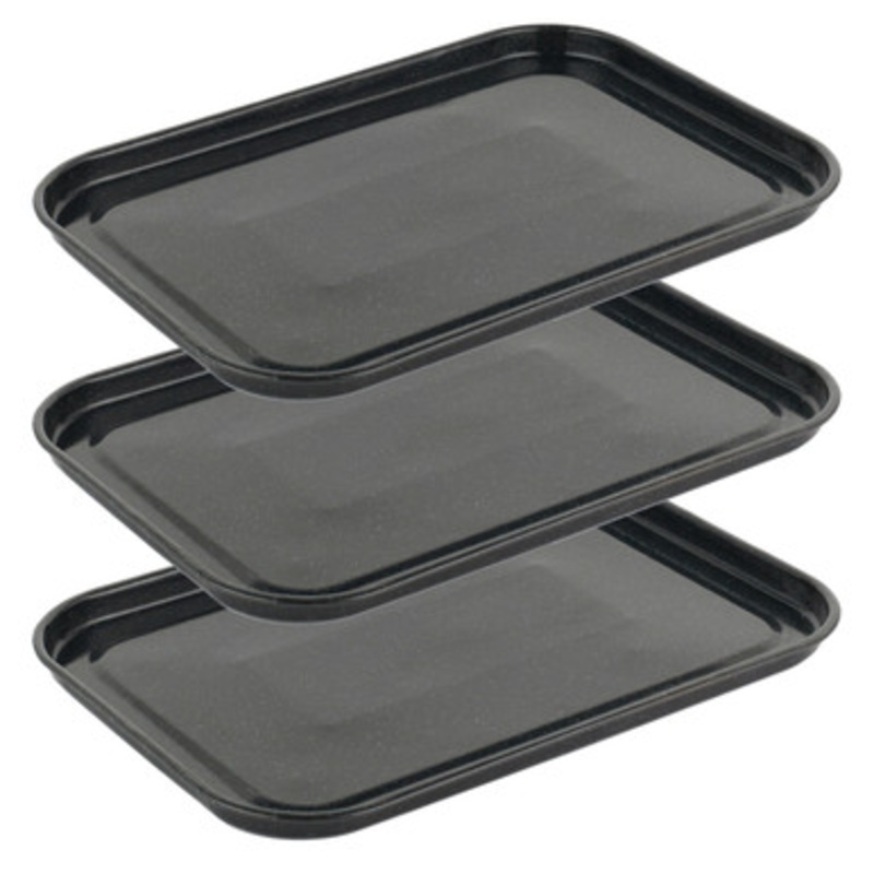 Vitreous Enamel 40cm Baking Tray - 3 Pack