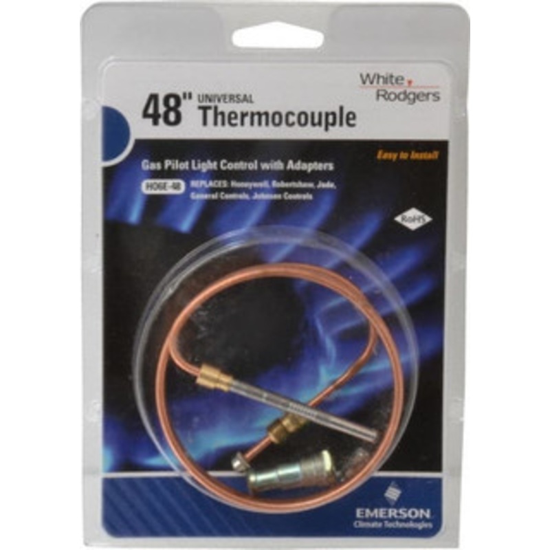 White-Rodgers 48 Lead Length Universal Replacement HVAC Thermocouple Universal Connection H06E048S1 - 05287313