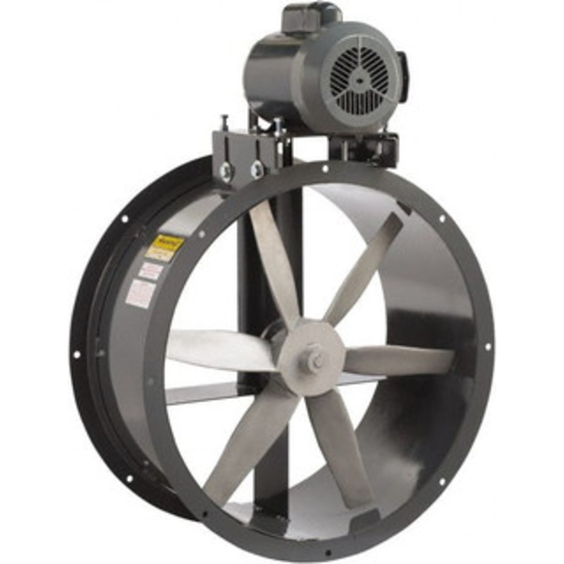 Americraft 1/4 hp 12 TEFC Belt Drive Tube Axial Duct Fan 1,444 CFM at 0 Static Pressure, 2,625 RPM, Single Phase B12 1/4HP 1P TE - 55423602