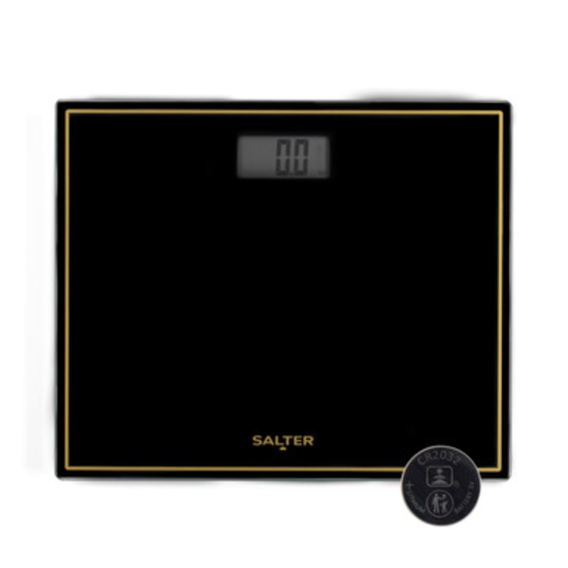 Compact Bathroom Scale  Black/Gold