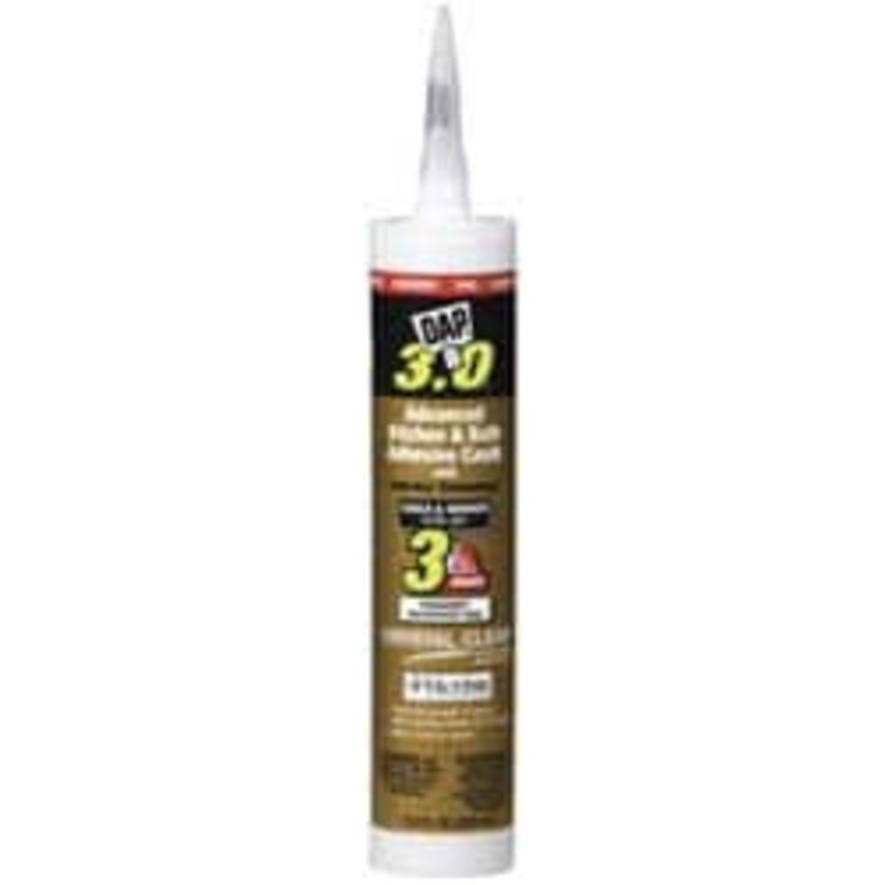 DAP 9 oz Cartridge Clear Acrylic & Latex Caulk -65 to 200F Operating Temp, 24 hr Full Cure Time 7079800795 - 02570992