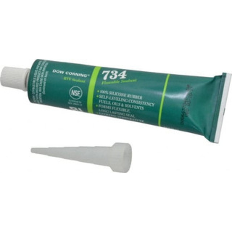 Dow Corning 3 oz Tube Clear RTV Silicone Joint Sealant -85 to 356F Operating Temp, 13 min Tack Free Dry Time, 24 hr Full Cure Time, Series 734 4102963 - 00232181