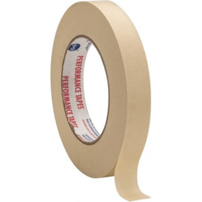 Intertape 3/4 Wide x 180 ft. Long x 6.7 mil White Paper Masking Tape Rubber Adhesive, 24 Lb/In Tensile Strength, Series PG49 PG49..6 - 62473178