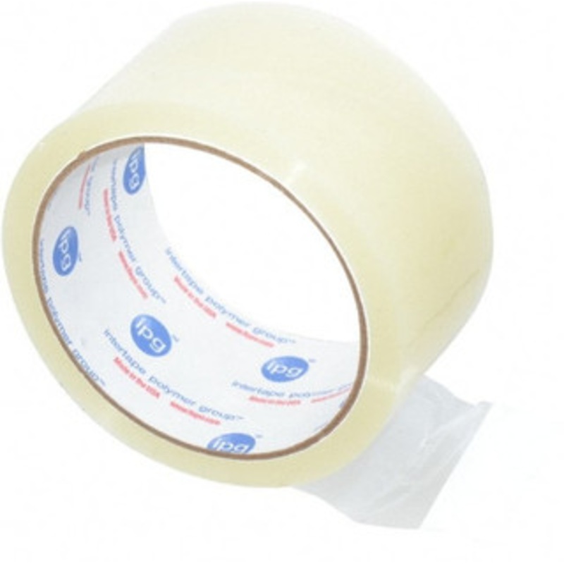 Intertape Pack of (36) Rolls 2 x 55 Yd Clear Rubber Adhesive Sealing Tape Polypropylene Film Backing, 1.6 mil Thick, 25 Lb Tensile Strength, Series 6100 F4005 - 00320465