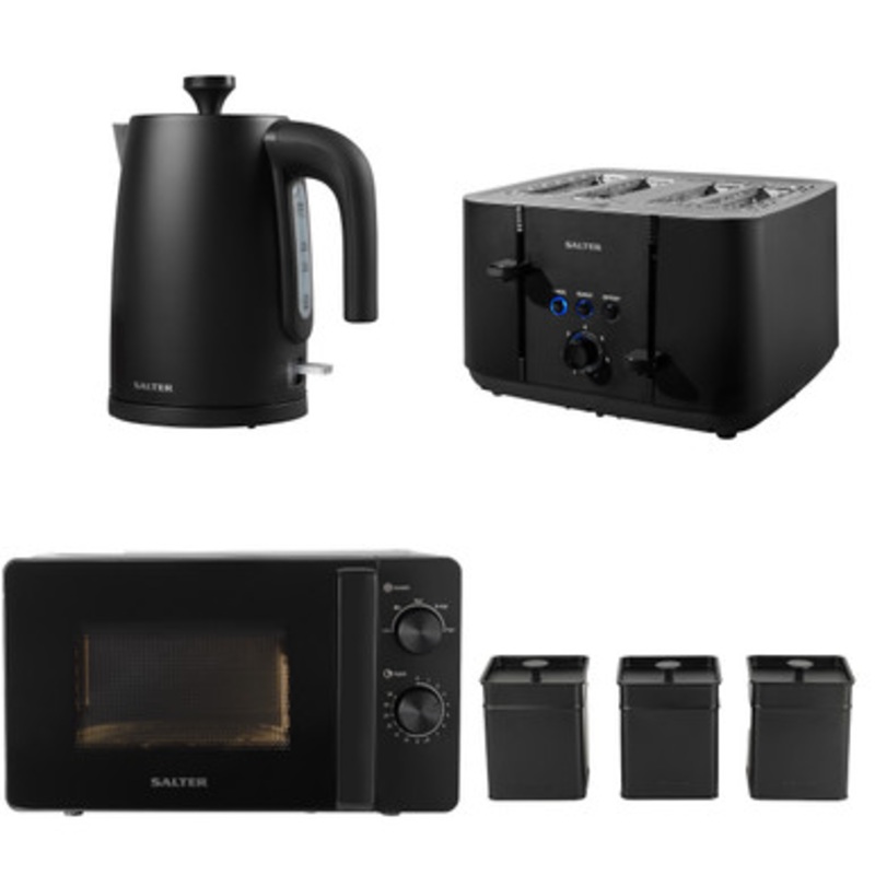 Kuro Kettle, Toaster & Manual Microwave Set - with Canisters