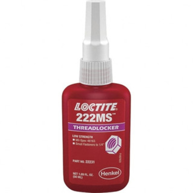 Loctite 50 mL Bottle, Purple, Low Strength Liquid Threadlocker Series 222, 24 hr Full Cure Time, Hand Tool Removal 231127 - 97263248