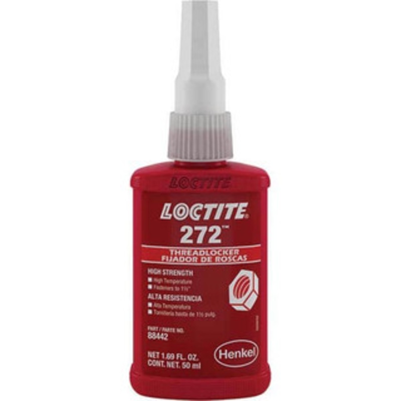 Loctite 50 mL Bottle, Red, High Strength Liquid Threadlocker Series 272, 24 hr Full Cure Time, Hand Tool, Heat Removal 88442 - 97031702