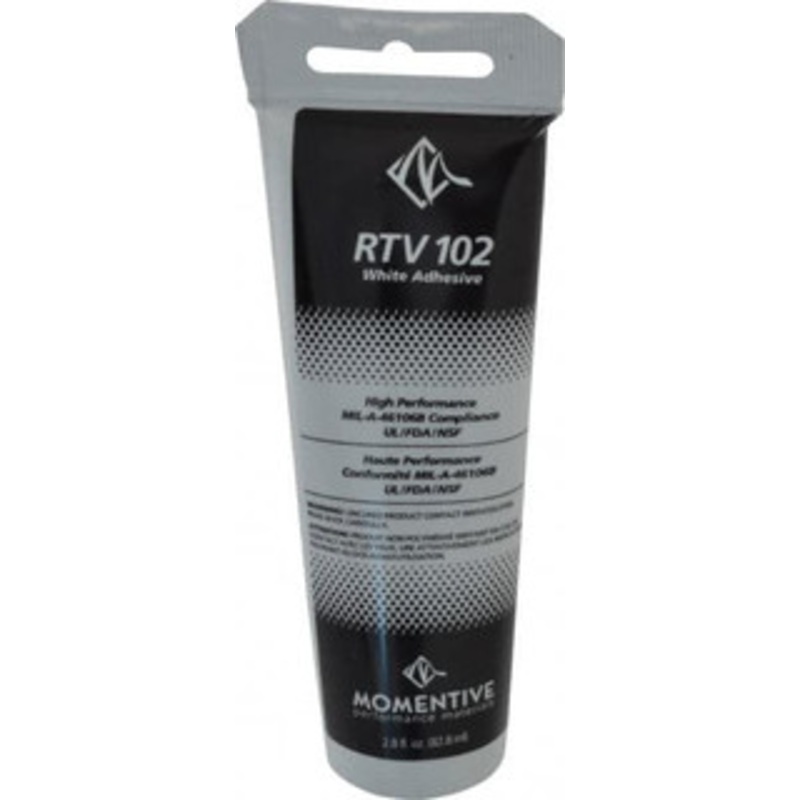 Momentive Performance Materials 2.8 oz Tube White RTV Silicone Joint Sealant 298.4F Max Operating Temp, 20 min Tack Free Dry Time, Series RTV100 RTV102 3TG - 06904593