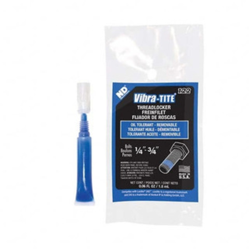 Vibra-Tite 1.8 mL Tube, Blue, Oil Tolerant Threadlocker Series 122, 24 hr Full Cure Time, Hand Tool Removal 12202 - 30954846