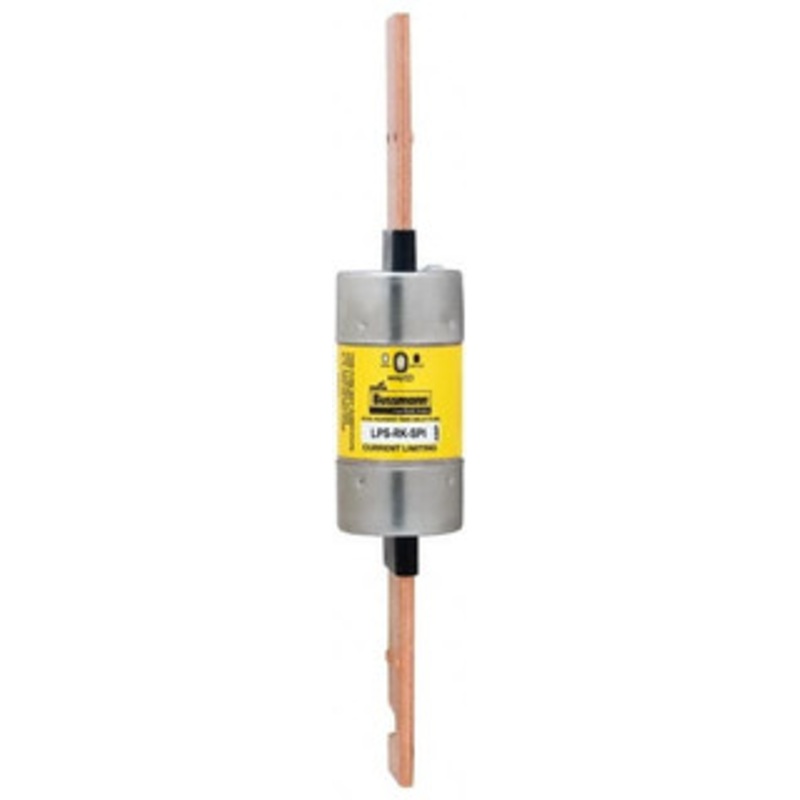 Bussmann 300 VDC, 600 VAC, 100 Amp, Time Delay General Purpose Fuse Bolt-on Mount, 7-7/8 OAL, 100 at DC, 300 at AC (RMS) kA Rating, 1-7/64 Diam LPS-RK-100SPI - 92129840