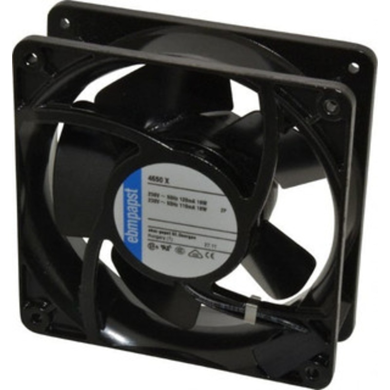 ebm-papst 230 Volts, AC, 106 CFM, Square Tube Axial Fan 0.08 Amp Rating, 119mm High x 119mm Wide x 1-1/2 Deep 4650X - 76939917