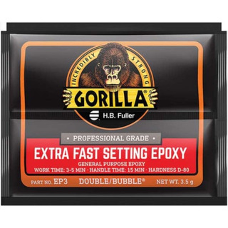 Gorilla Pro Smaller than 1 oz. Foil Pack Extra Fast Setting Epoxy 3 to 5 min Working Time EP3-10 - 13787031