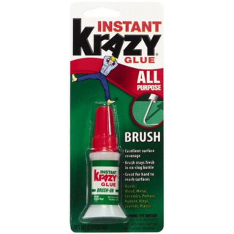Krazy Glue 0.18 oz Tube Clear All Purpose Glue 1 min Working Time, Bonds to Ceramic, Leather, Metal, Plastic, Porcelain, Rubber, Vinyl & Wood KG92548R - 83665877
