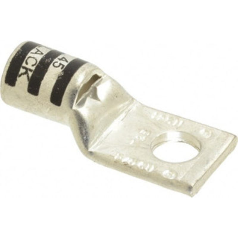 Thomas & Betts 2/0 AWG Noninsulated Compression Connection Square Ring Terminal 3/8 Stud, 1.93 OAL x 0.83 Wide, Tin Plated Copper Contact 54110 - 54056767