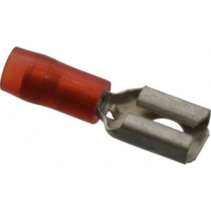 Thomas & Betts 22 to 18 AWG Fully Insulated Female Wire Disconnect 1/4 Tab, Red, CSA Certified, RoHS Compliant, UL 94 V-2, UL File E66716, UL Listed RA18-250F - 54062906