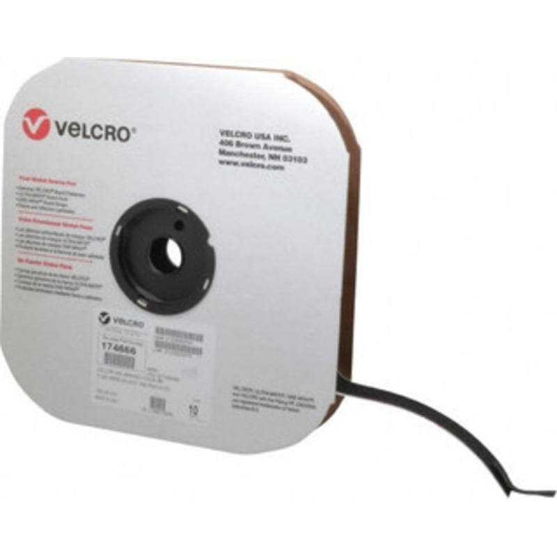 Velcro 1 x 10 Yd Adhesive Backed Hook Roll Continuous Roll, Black 174666 - 67126409
