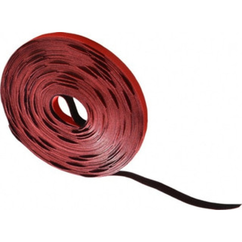 Velcro QWIK Tie 75 Piece 3/4 x 12, Self Fastening Tie/Strap Hook & Loop Strap Perforated/Pieces Roll, Red, Printable Surface 154953 - 72973803