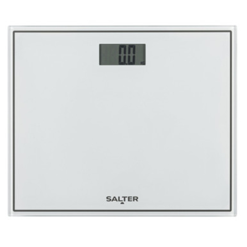 Compact Glass Digital Bathroom Scale - White