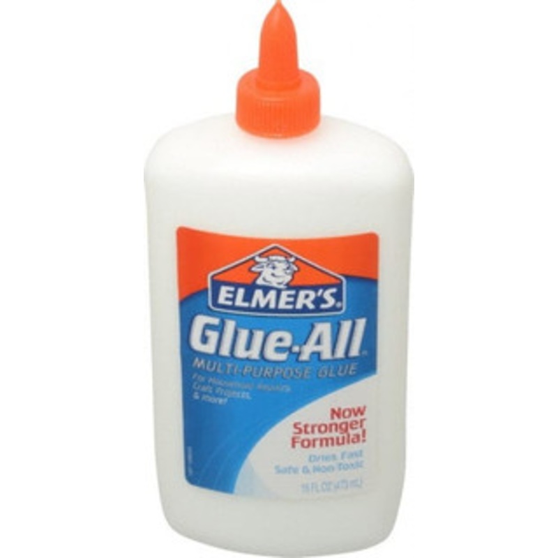Elmers 16 oz Bottle White All Purpose Glue 5 min Working Time, Bonds to Ceramic, Fabric, Leather, Paper & Wood E1321 - 74045097