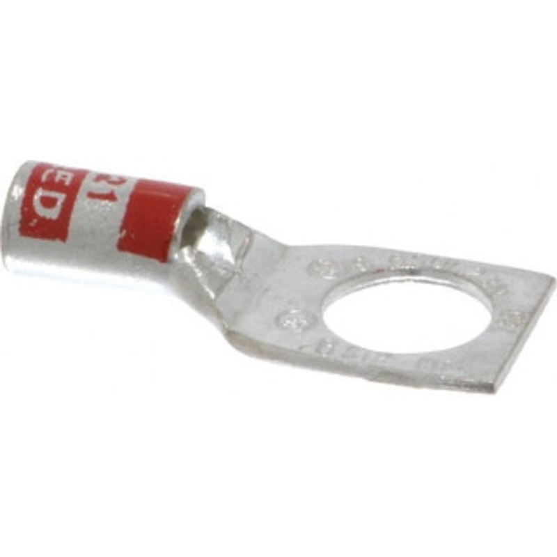 Thomas & Betts 8 AWG Noninsulated Compression Connection Square Ring Terminal 3/8 Stud, 1.33 OAL x 0.56 Wide, Tin Plated Copper Contact 54132 - 54056536