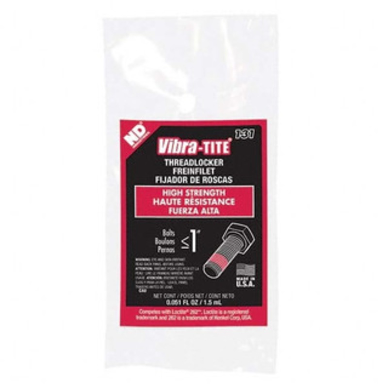 Vibra-Tite 1.8 mL Tube, Red, High Strength Threadlocker Series 131, 24 hr Full Cure Time, Heat Removal 13102 - 98922438