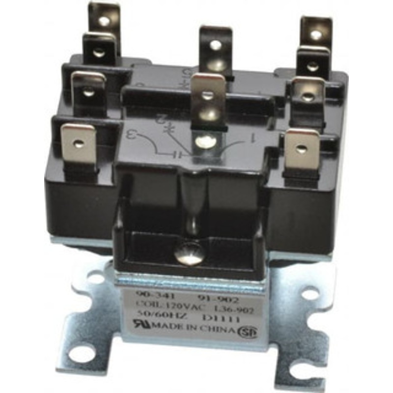 White-Rodgers Relays, Type: DPDT, Voltage: 120 VAC, Temperature Range: -40 to 130 90 341S1 - 07428121