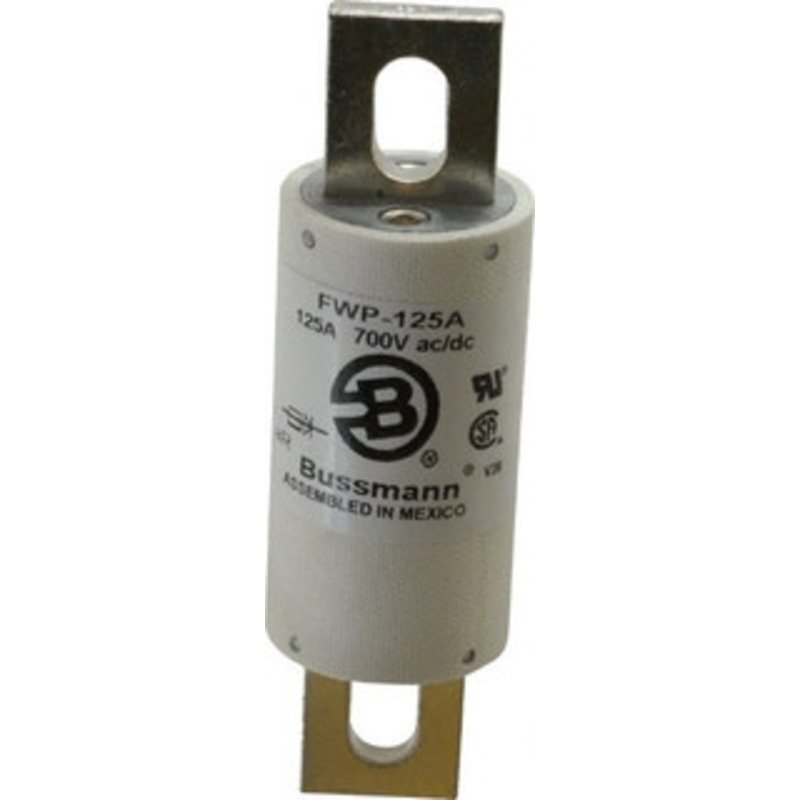 Bussmann 700 VAC/VDC, 125 Amp, Fast-Acting Semiconductor/High Speed Fuse Stud Mount Mount, 5-3/32 OAL, 200 (RMS), 50 at DC kA Rating, 1-1/2 Diam FWP-125A - 75382960