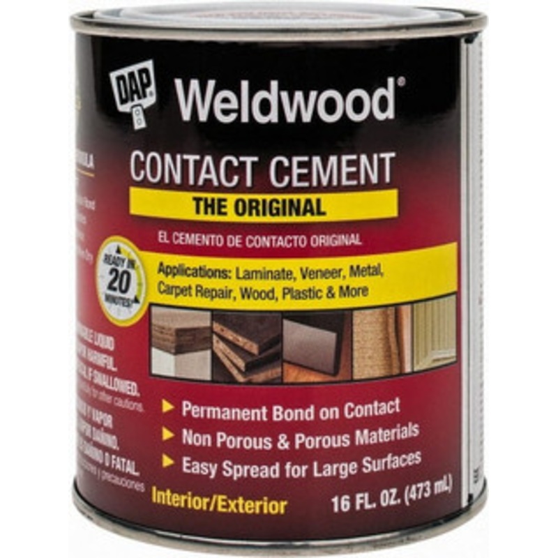 DAP 16 oz Can Tan Contact Adhesive 15 min Working Time, Bonds to Cardboard, Concrete, Metal, Paper, Particle Board, Rubber & Wood 00271 - 00229708